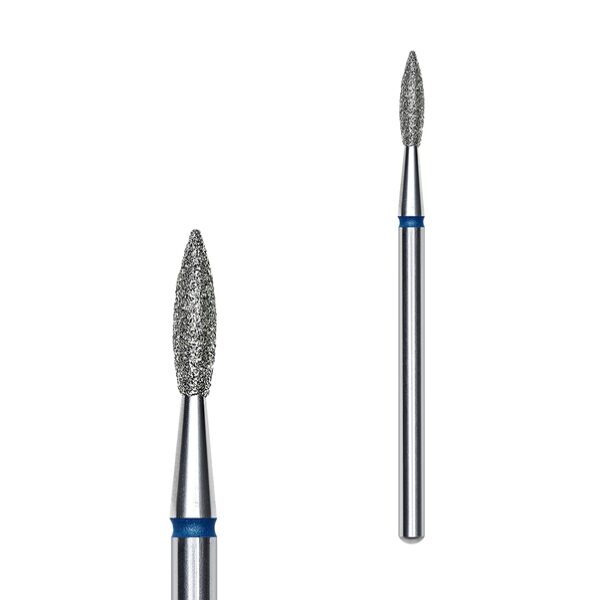 Diamantová fréza plamen ostrý STALEKS PRO EXPERT 2,1 × 8 mm modrá