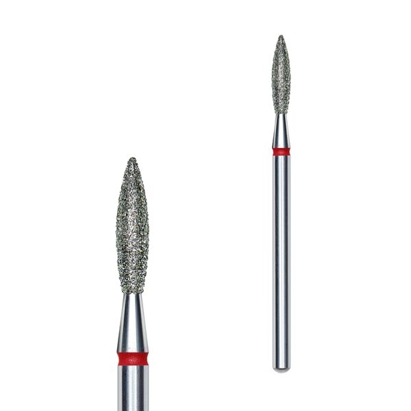Diamantová fréza plamen STALEKS PRO EXPERT 2,3 × 10 mm červená