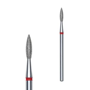 Diamantová fréza plamen ostrý STALEKS PRO EXPERT 2,1 × 8 mm červená