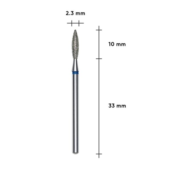 Diamantová fréza plamen STALEKS PRO EXPERT 2,3 × 10 mm modrá - Image 2
