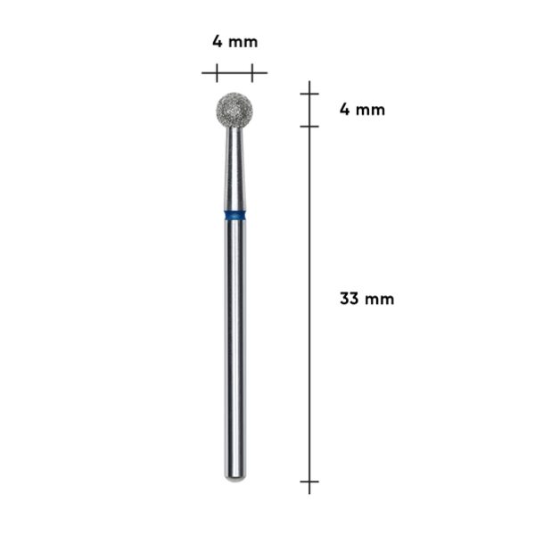 Diamantová fréza koule s modrým značením Staleks Pro EXPERT 4 mm - Image 2