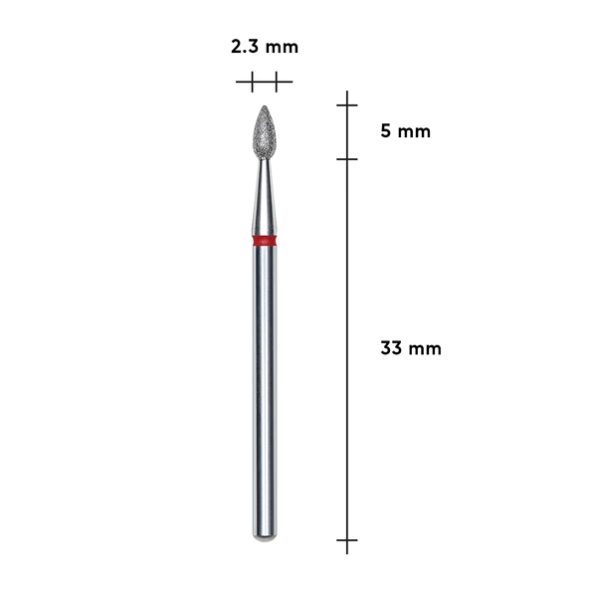 Diamantová fréza kapka STALEKS PRO EXPERT 2,3 × 5 mm červená - Image 2