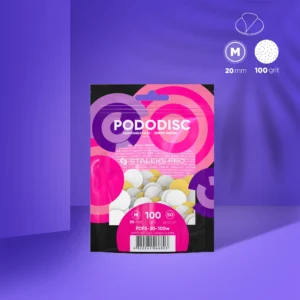 Bílé jednorázové pilníky s měkkou pěnovou vrstvou na pedikúru PODODISC STALEKS PRO M (50 ks)